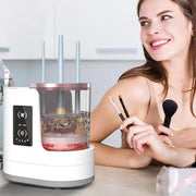 GlowWhirl™ Auto Makeup Brush Cleaner – Spin, Rinse & Dry Like a Pro