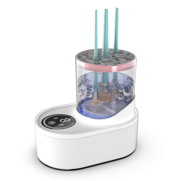 GlowWhirl™ Auto Makeup Brush Cleaner – Spin, Rinse & Dry Like a Pro